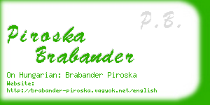 piroska brabander business card